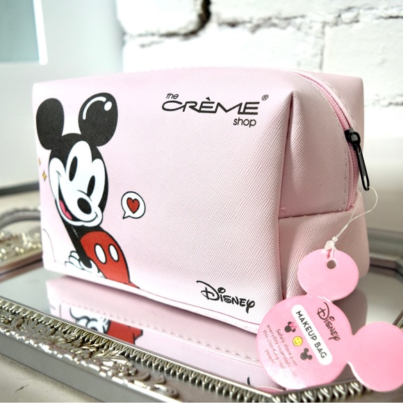 NEW CRÈME Shop Disney Mickey & Minnie Mouse Travel Pouch Pink - Picture 10 of 11